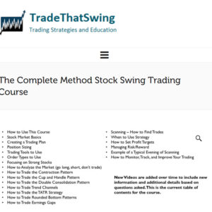 Trade That Swing - The Complete Method Stock Swing Trading Course - TradeThatSwing.com