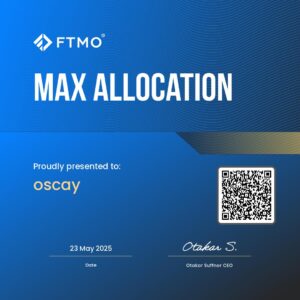 Product image for Oscayszn Mentorship featuring prop firm strategies, mental coaching, and personal trading models by a top FTMO trader.