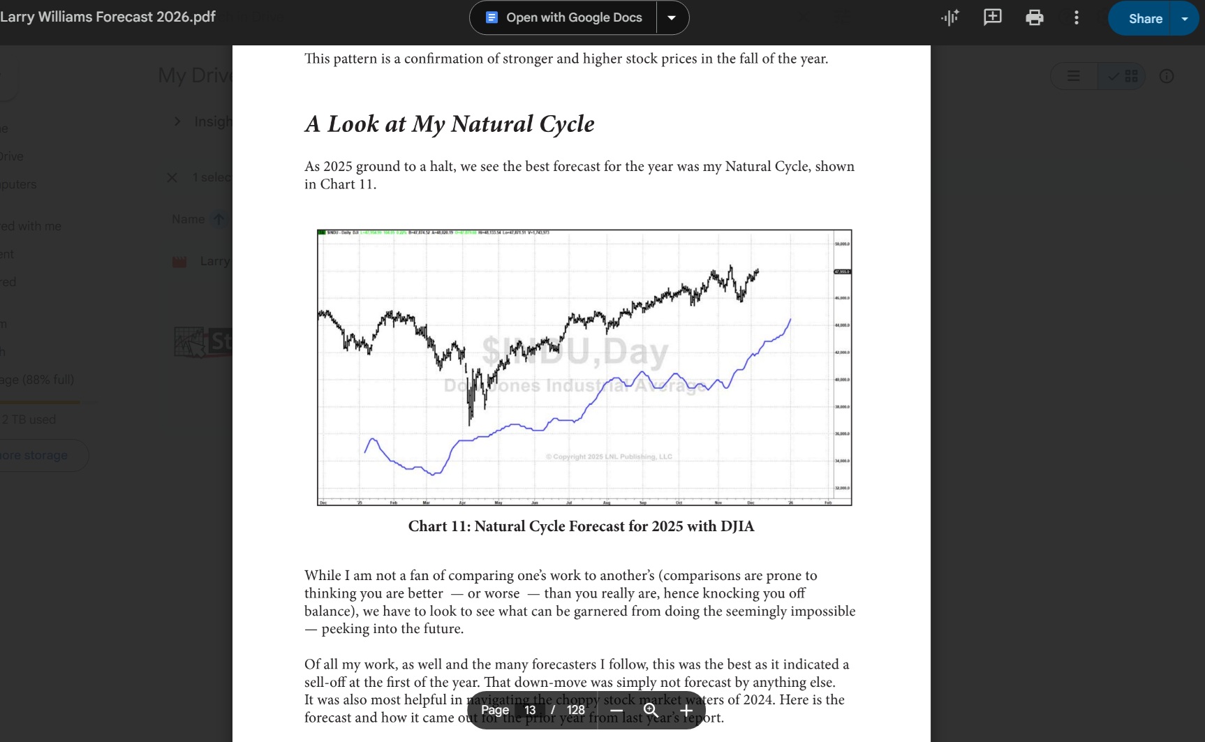 Larry Williams Market Forecast 2026 Ebook Sample Page