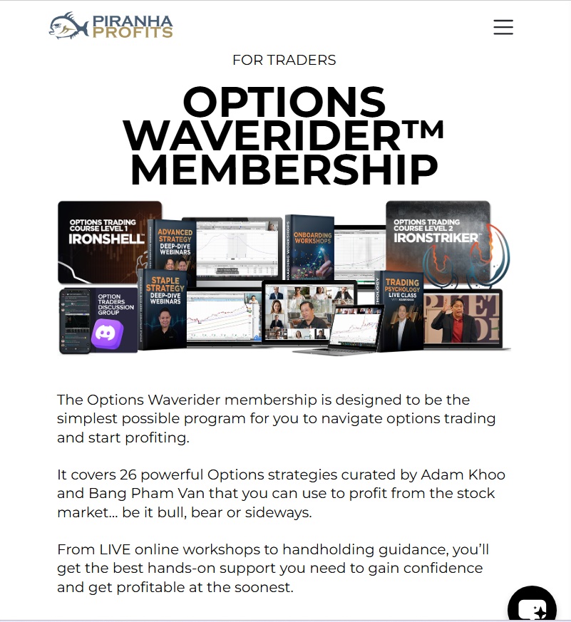 Piranha Profits Options Waverider course by Adam Khoo