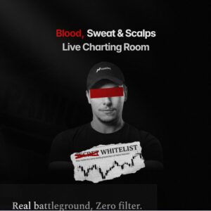 Fabervaale Blood Sweat and Scalping Q1 charting room trading course cover showing live scalping and market preparation training