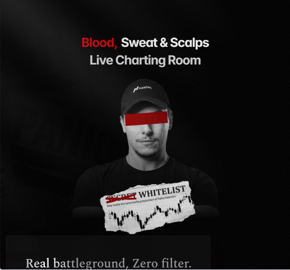 Fabervaale Blood Sweat and Scalping Q1 charting room trading course cover showing live scalping and market preparation training