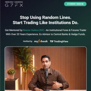 G7FX trading accelerator course cover showing institutional order flow tools including depth of market and footprint trading charts