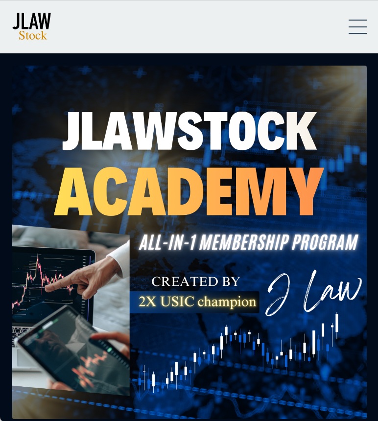 JLawStock Academy Core Methodology trading course cover featuring the M.E.T.S trading strategy curriculum