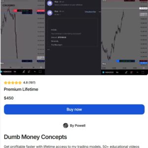 Dumb Money Concepts Powell Trades trading course cover featuring liquidity based trading models and price action education