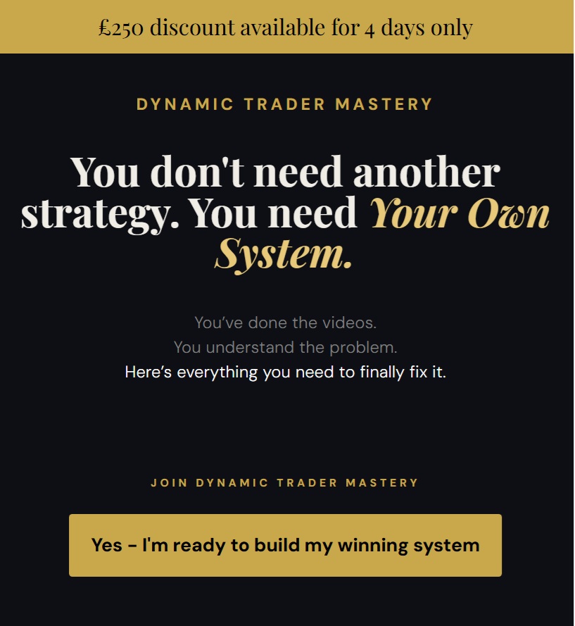 JEAfx Dynamic Trading Mastery course digital cover showing narrative trading system and structured price action framework