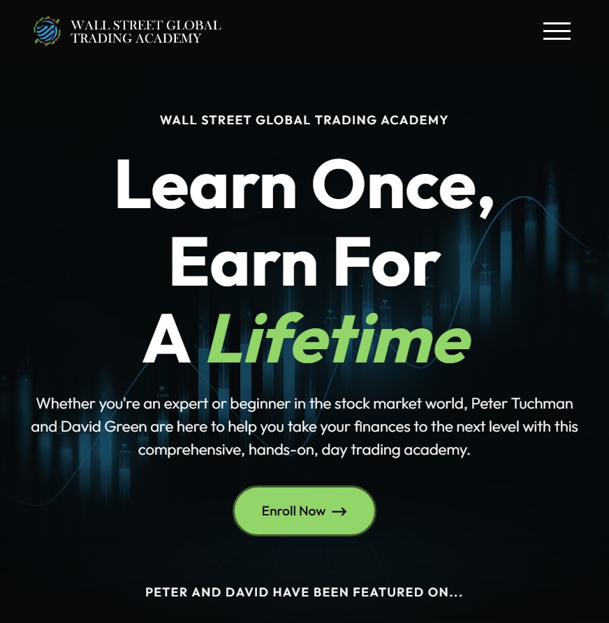 Wall Street Trading Academy futures course by David Green and Peter Tuchman with mentorship and trading strategies