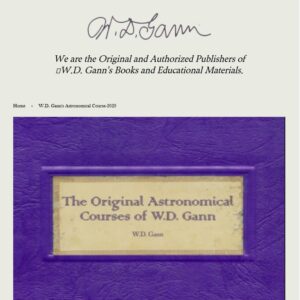 W.D. Gann Astronomical Course 2025 book cover showing astrological trading concepts and market forecasting material