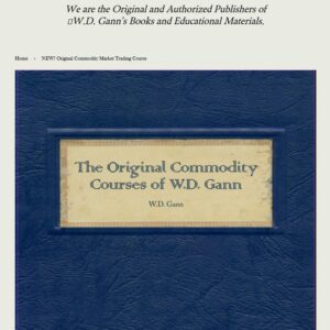 W.D. Gann Original Commodity Market Trading Course book cover showing full-color trading course and chart analysis materials