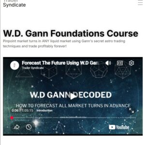 Trader Syndicate Gann course digital cover showing astro cycle trading and market timing concepts