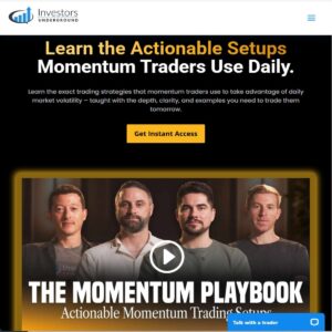 Investors Underground Momentum Playbook trading course covering momentum trading setups, trade management, chart analysis, and execution strategies