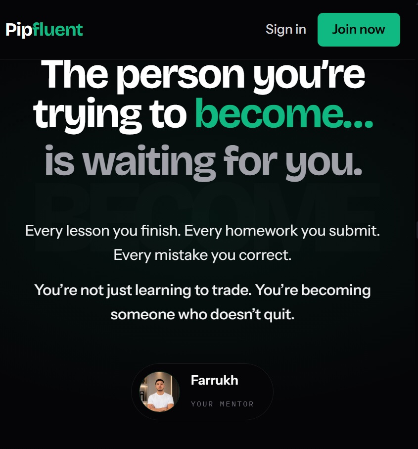 Pipfluent Pro Trading Course by Farrukh trading course cover