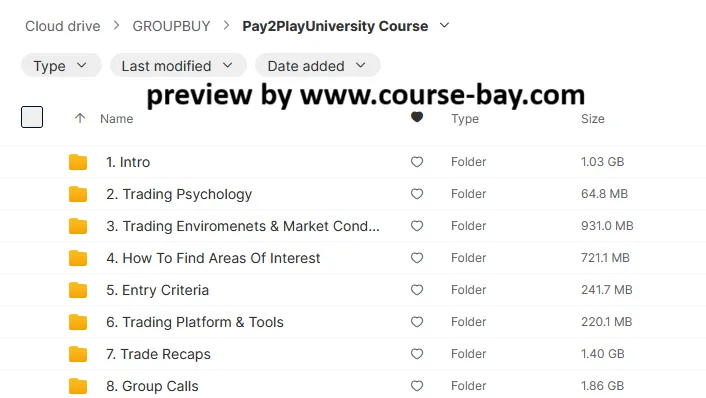 Course Curriculum list for Pay2Play University Course featuring Forex and Futures trading education