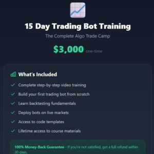 Moon Dev Algo Trade Camp course covering Python, algorithmic trading, automated trading bots and backtesting
